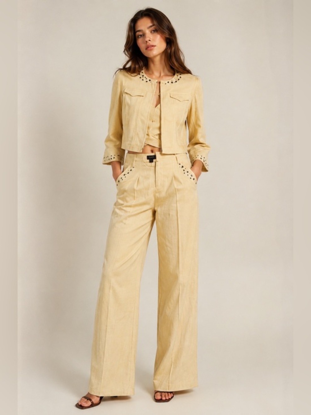 Vintage 70’s 2pc set Focus 2000 studded jacket and pants size 4
